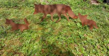 Fuchsfamilie corten fuchs - corten,