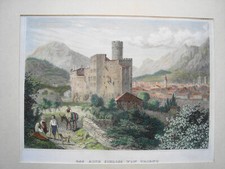 Trient Trentino Trentin Südtirol  Italien Italia echter alter  Stahlstich 1842