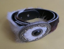 Gürtel Kuhfell mit Schnalle / Western / Tracht / Mittelalter