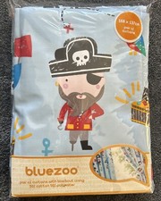 NEU Kinder Piraten Vorhänge Bluezoo 66x54" 168x137cm blau Jungen Bleistiftfalte