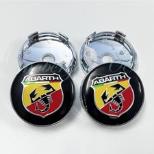 4 x 60mm Alu Abarth Emblem Auto Felgendeckel Radnabendeckel Deckel Für FIAT