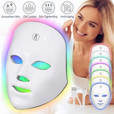LED Gesichtsmaske Lichttherapie Maske 7 Farben Hautverjüngung & Faltenentfernung