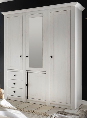 Kleiderschrank weiß pinie - weiß,
