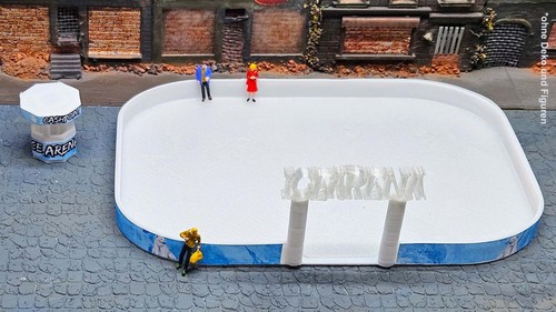 Eislaufbahn ice arena spur - arena",