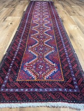 Alter Handgeknüpfter Perser Orientteppich Belutsch Art Deco Tapis 205x50cm #41