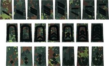 Bundeswehr Schulterklappen Heer,flecktarn,schwarz,Rangschlaufen,Dienstgrade,tarn