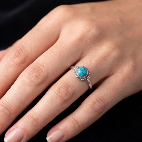 925 sterling silber - silber, türkis