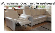 Eckcouch mit Schlafunktion und Fernsehsessel