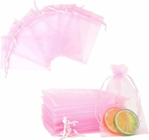 Babyrosa organzasäckchen - babyrosa,
