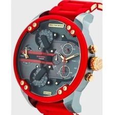 Diesel DZ7430 Mr. Big Daddy 2.0 Neu Ø57mm Roter Edelstahl-Chronograph-Herrenuhr