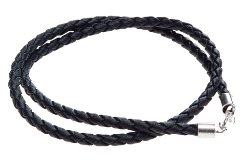 Lederkette geflochten schwarz