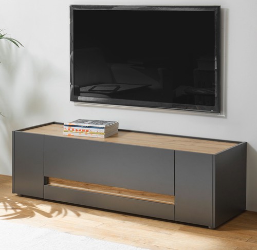 Lowboard unterschrank grau - tv-lowboard,