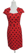 #24 ♥ Rotes Etuikleid mit schwarzen Punkten Rockabilly Gr.38 von Grace Karin ♥