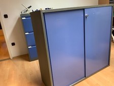schiebetürenschrank metall graue deckplatte 108 x 120x 40