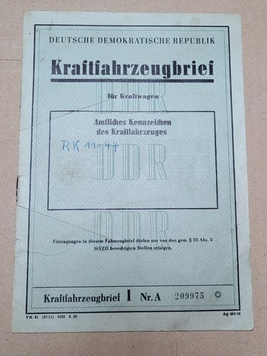 Ddr kfz brief - kfz,
