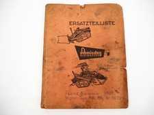 Schmiedag 600 Kleinraupe Ersatzteilliste Teilekatalog 1950er J.