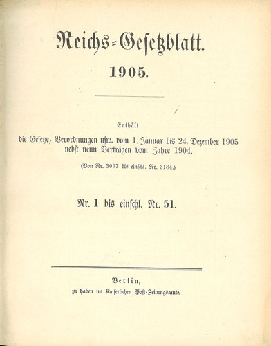 Reichs gesetzblatt 1905 - reichs-gesetzblatt,