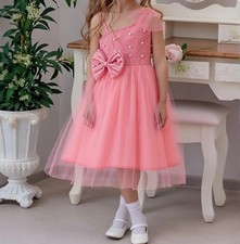 Niedliches Mädchenkleid Schleife Tüll festlich Gr. 128/134 Neu 