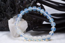 Edelstein Armband aus Weißer Opal | 8mm Kugelarmband