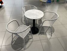 Set Bistrotisch D=60cm  Marmorplatte Gusseisen-Fuß mit 3 Bistrostühlen