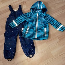 Topolino Regenanzug Gr.98/104 gefüttert Hai 🦈 🌧️ Regenjacke Regenhose Blau TOP