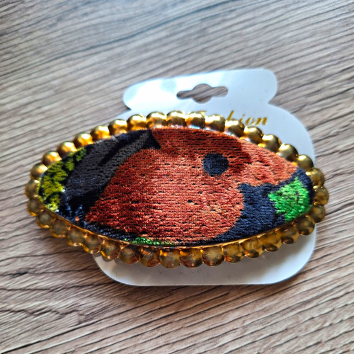 Haarspange oval goldfarben