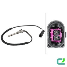 Sensor Abgastemperatur geschraubt 2-polig 490mm Kabel HELLA für u.a. AUDI A6