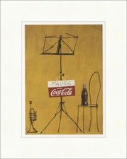 Pause. Trink Coca Cola Herbert Leupin 1954Plakatkunst Kunstdruck Plakatwelt 644