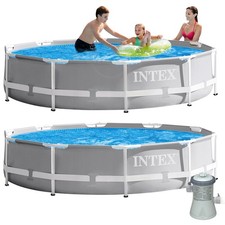 INTEX Frame Swimming Pool + Filterpumpe 305x76 Schwimmbecken Stahlrohrbecken