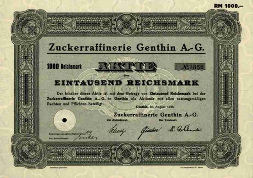 Zuckerraffinerie genthin 1938 - genthin,