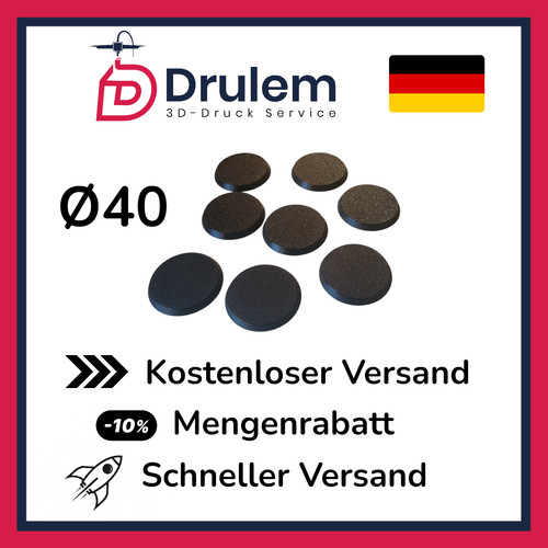 40mm tabletop bases rund - 40mm,