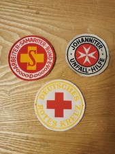 3x alte Aufnäher Ärmelabzeichen Patches Deutsches Rotes Kreuz, ASB & Johanniter