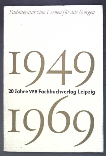 Jahre veb fachbuchverlag - veb,