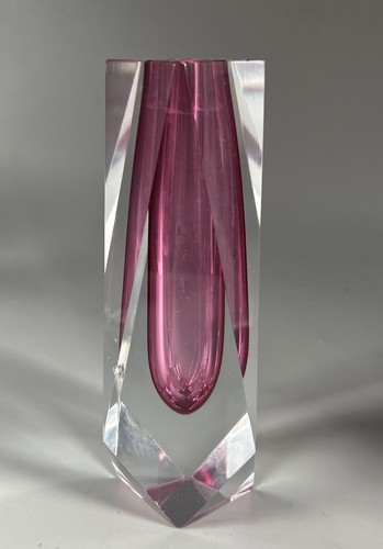 Muranoglas vase facetiert - muranoglas,
