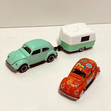 Majorette - Volkswagen Käfer VW Beetle mit Eriba Puck + Beetle - GUT  #3731