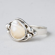 Silber Ring Perlmutt Größe 57 (18,1 mm Ø) 3,98 g