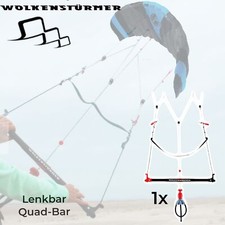 Wolkenstürmer Lenkdrachen Lenkmatte Kite Lenkbar 4 Leiner Quad-Bar Chickenloop