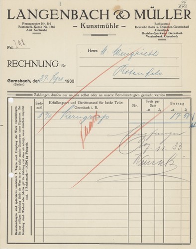 Rechnung gernsbach langenbach - rechnung,