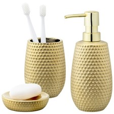 Premium Badset - Luxuriöses Badezimmer Set in Gold - Seifenspender