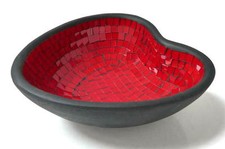 rotes Herz Mosaik Obst Deko Schale Teller Terracotta 25cm   alter Preis 29,99
