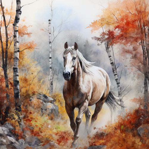 Deko bild pferd wald - deko,