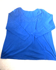 SHEEGO - SHIRT Flammgarn mit Häkelspitze 54/56/58 royalblau