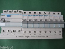 8 Hager B16 MBN116 +1x FI CDA440D 40A 4pol + Phasenschiene KDN363F SET          