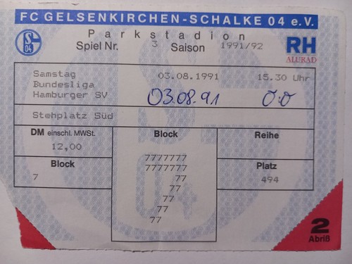 Eintrittskarte ticket fußball - eintrittskarte/ticket,