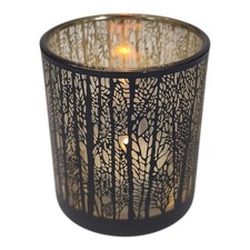 Teelichthalter Glas schwarz