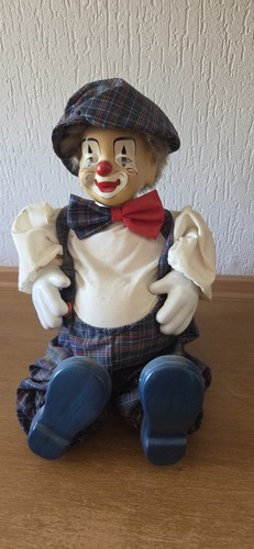 Große vintage clownpuppe mit - vintage,