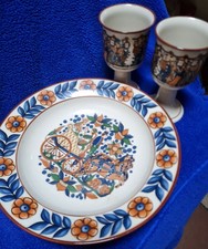 Konvolut -3er SET "Höganäs Gille", Höganäs Keramik, tiefe Schale + 2 Becher 