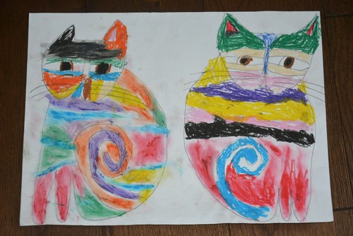 Bild handgemalt kunst katzen - handgemalt,