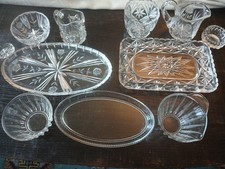 3 x Milch / Zucker Set aus Glas mit Tablett - dekorativ