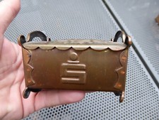 Alte Metall Spardose - Stadtsparkasse Essen - Kinderbett Wiege Form